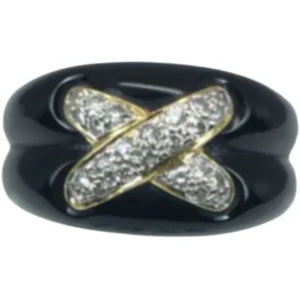 K18 オニキス・ダイヤモンド リング D0.26 ct