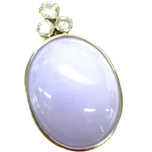 Pt･Pm900 ラベンダー翡翠・透明石 ネックレス/ペンダントトップ 88.61ct
