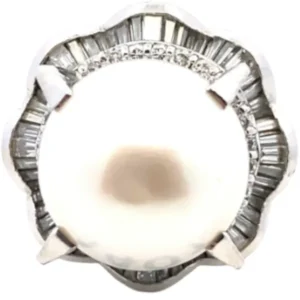 Pt･Pm900 パール・ダイヤモンド リング 1.22ct