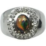 Pt･Pm900 オパール・ダイヤモンド リング 1.32 ct 0.82 ct