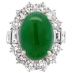 Pt･Pm900 翡翠・ダイヤモンド リング 8.22 ct 2.21 ct