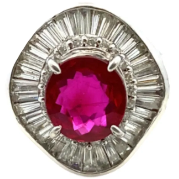 Pt･Pm900 ルビー・ダイヤモンド リング 2.05・D0.89ct