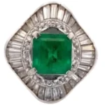 Pt･Pm900 コロンビア産エメラルド・ダイヤモンド リング 2.04 ct 1.66 ct