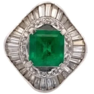 Pt･Pm900 コロンビア産エメラルド・ダイヤモンド リング 2.04 ct 1.66 ct