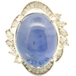 Pt･Pm900 スターサファイア・ダイヤモンド リング 15.58・0.8ct