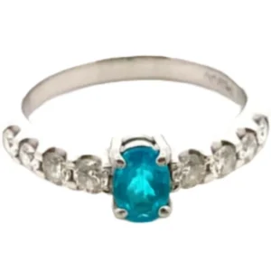 Pt･Pm900 パライバトルマリン・ダイヤモンド リング 0.42・D0.5ct