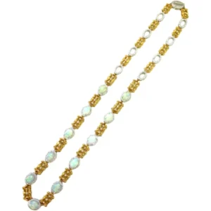 K18/K18WG オパール・ダイヤモンド ネックレス/ペンダントトップ 6.56・D3.40ct