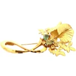 池田啓子 K18 トルマリン・サファイア ブローチ