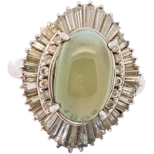 Pt･Pm900 クリソベリルキャッツアイ・ダイヤモンド リング 9.401・D1.31ct