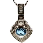 Pt･Pm900 アクアマリン・ダイヤモンド ネックレス/ペンダントトップ AQ1.10・D0.79ct