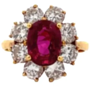 K18 タイ産ルビー・ダイヤモンド リング R2.58 ct D1.7 ct