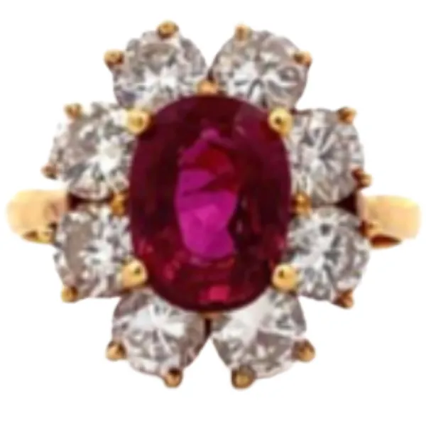 K18 タイ産ルビー・ダイヤモンド リング R2.58 ct D1.7 ct