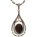 K18WG ブラックオパール・ダイヤモンド ネックレス/ペンダントトップ 2・D0.89ct