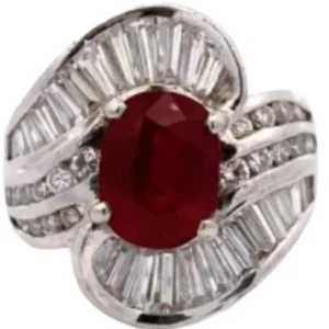 K18 タイ産ルビー・ダイヤモンド リング 3.15 ct D2.62 ct