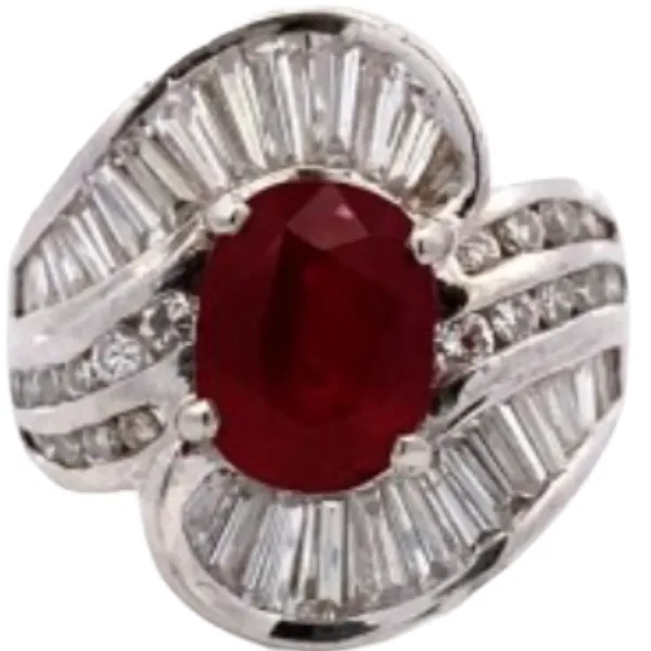 K18 タイ産ルビー・ダイヤモンド リング 3.15 ct D2.62 ct