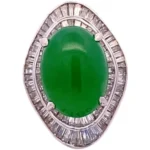 Pt･Pm900 翡翠・ダイヤモンド リング 14.14・D2.39ct