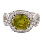 Pt･Pm900 スフェーン・ダイヤモンド リング 2.12 ct D0.58 ct