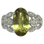 Pt･Pm900 スフェーン・ダイヤモンド リング SF3.15 ct D0.15 ct