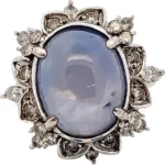 Pt･Pm900 スターサファイア・ダイヤモンド 16.91・0.605ct