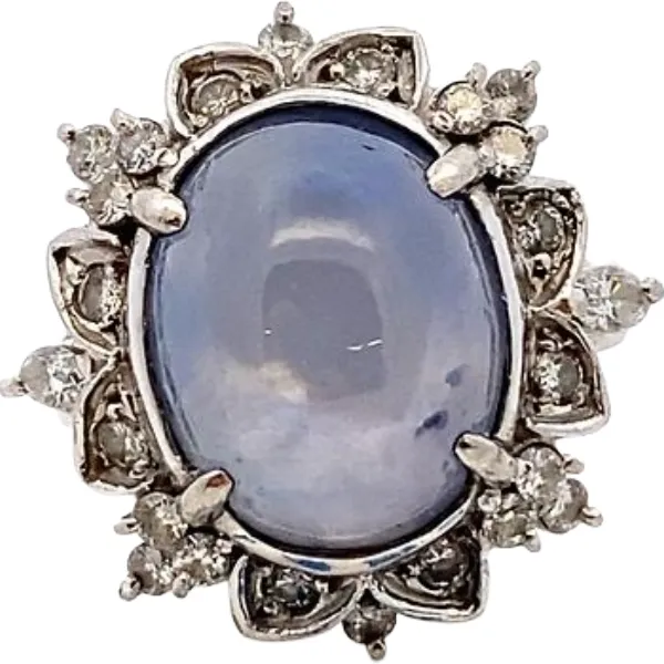 Pt･Pm900 スターサファイア・ダイヤモンド 16.91・0.605ct