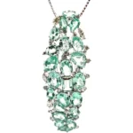 K18WG パライバトルマリン・ダイヤモンド ネックレス/ペンダントトップ 10.02・1ct