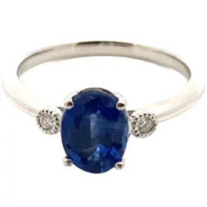 Pt･Pm950 カイヤナイト・ダイヤモンド リング 1.5・D0.03ct