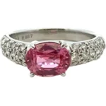 Pt･Pm900 ピンクサファイア・ダイヤモンド リング 2.593・0.657ct