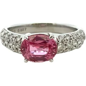 Pt･Pm900 ピンクサファイア・ダイヤモンド リング 2.593・0.657ct