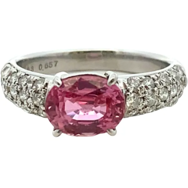 Pt･Pm900 ピンクサファイア・ダイヤモンド リング 2.593・0.657ct