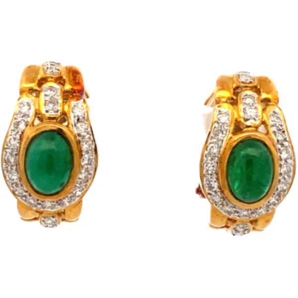 K18 エメラルド・ダイヤモンド ピアス/イヤリング 1.73・D0.64ct