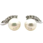 K14WG パール・ダイヤモンド ピアス/イヤリング