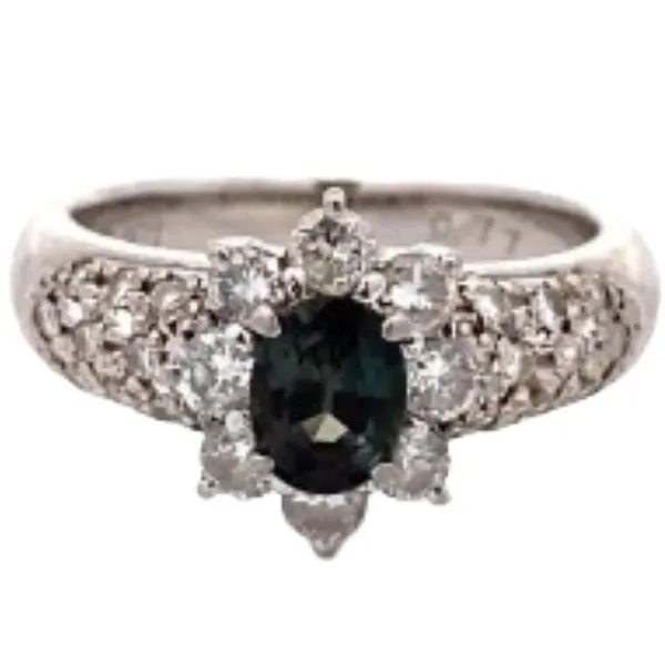 Pt･Pm900 アレキサンドライト・ダイヤモンド リング 0.77 ct D0.71 ct