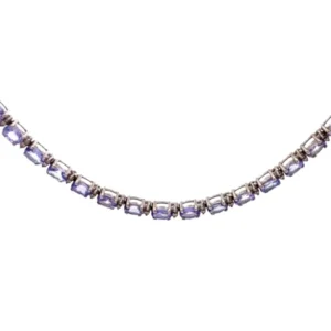 K18WG タンザナイト・ダイヤモンド ネックレス 22.00・1.40ct