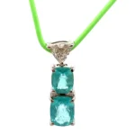 Pt･Pm900 パライバトルマリン・ダイヤモンド ネックレス/ペンダントトップ 1.61・D0.22ct