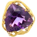 K18 アメシスト・ダイヤモンド リング 31.38・D0.12ct