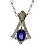 Pt850/Pt900 タンザナイト・ダイヤモンド ネックレス/ペンダントトップ 4.85・D0.53ct