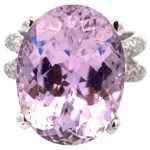 K18 クンツァイト・ダイヤモンド リング 18.56 ct D0.74 ct