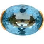 K18 アクアマリン・ダイヤモンド リング 23.9 ct 0.99 ct