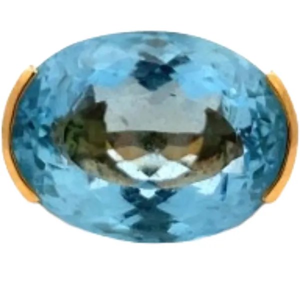 K18 アクアマリン・ダイヤモンド リング 23.9 ct 0.99 ct