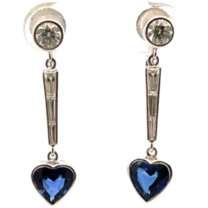 ミキモト K18 サファイア・ダイヤモンド ピアス/イヤリング 0.97・0.85・D0.41・D0.42ct