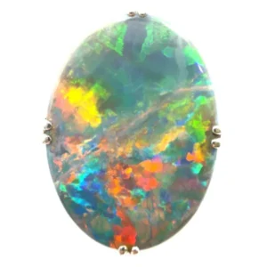 Pt/Pm ブラックオパール・ダイヤモンド リング 17.21ct