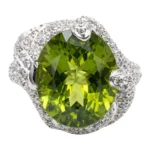 K18 ペリドット・ダイヤモンド リング 7.73 ct D1.41 ct