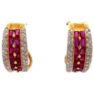 K18 ルビー・ダイヤモンド イヤリング R3.89・0.80 ct