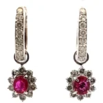 K18WG ルビー・ダイヤモンド ピアス/イヤリング 0.56・D0.43・0.25・0.38・0.34・0.25ct