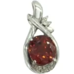 K18WG スペサルティンガーネット・ダイヤモンド  ペンダントトップ 8.04 ct 0.21 ct