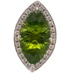 Pt･Pm900 ペリドット・ダイヤモンド リング 7.85・0.33ct