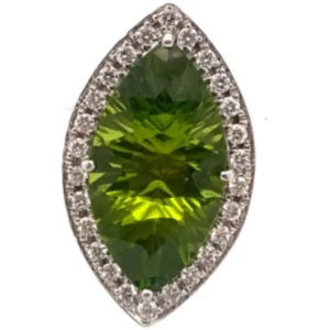 Pt･Pm900 ペリドット・ダイヤモンド リング 7.85・0.33ct