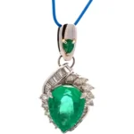 Pt･Pm900 コロンビア産エメラルド・ダイヤモンド ネックレス/ペンダントトップ 11.85・2.06ct