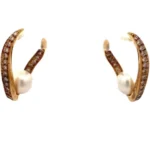 K18 パール・ダイヤモンド ピアス 0.442 ct