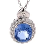 Pt850Pt900 サファイア・ダイヤモンド ネックレストップ 5.03 ct 0.33 ct